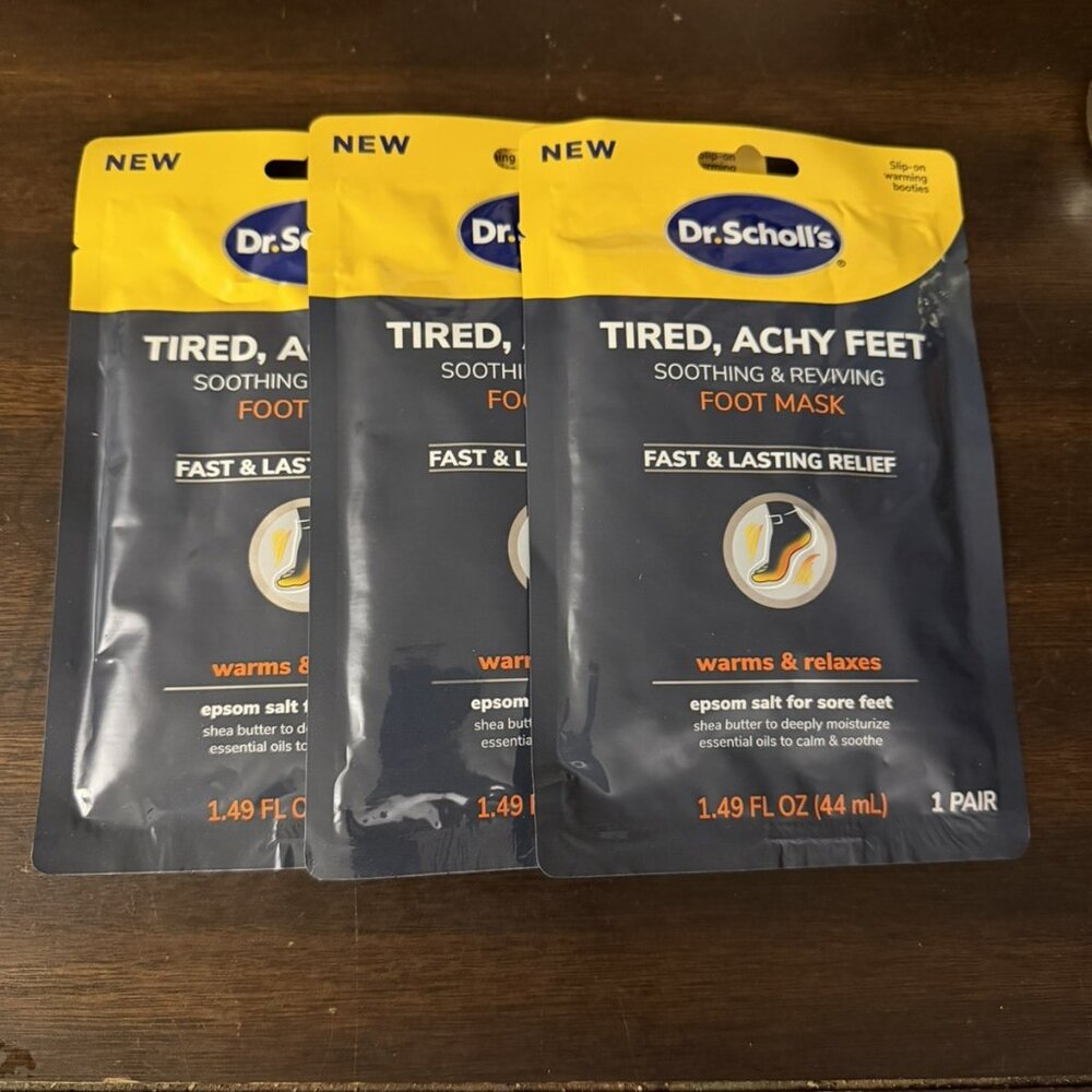 Dr. Scholl's Tired, Achy Feet Soothing & Reviving Foot Mask-NEW 3 packages